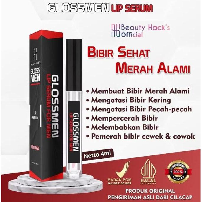 GlossMen Lip Serum Pemerah Bibir Pria Alami - RESMI BPOM ZER