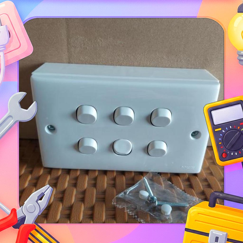 Grid Switch 6 Gang + Outbow