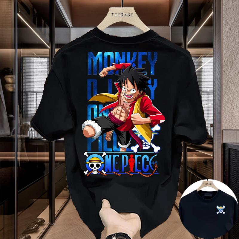DM Kaos Oversize One Piece Premium Japanese Streetwear Anime T-Shirt One Piece Pria Wanita Unisex