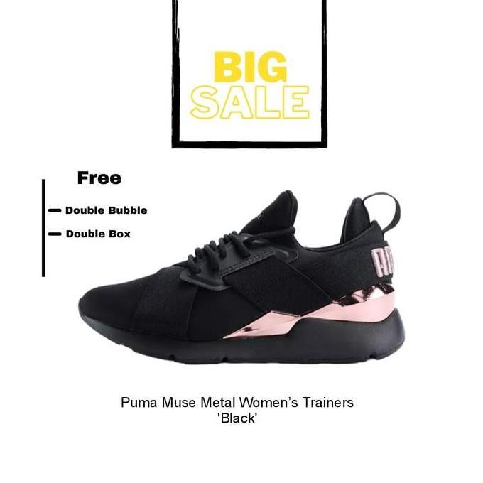 Sepatu wanita Sneakers Puma Muse Metal Women's Trainers Black