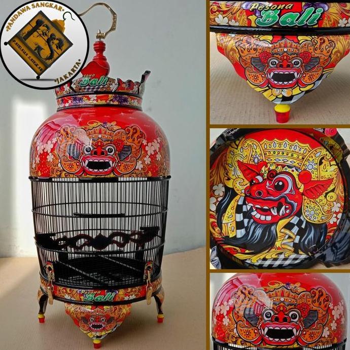 ASLI SANGKAR/KANDANG PERKUTUT CMS JATI DECAL MOTIF BARONG READY STOCK