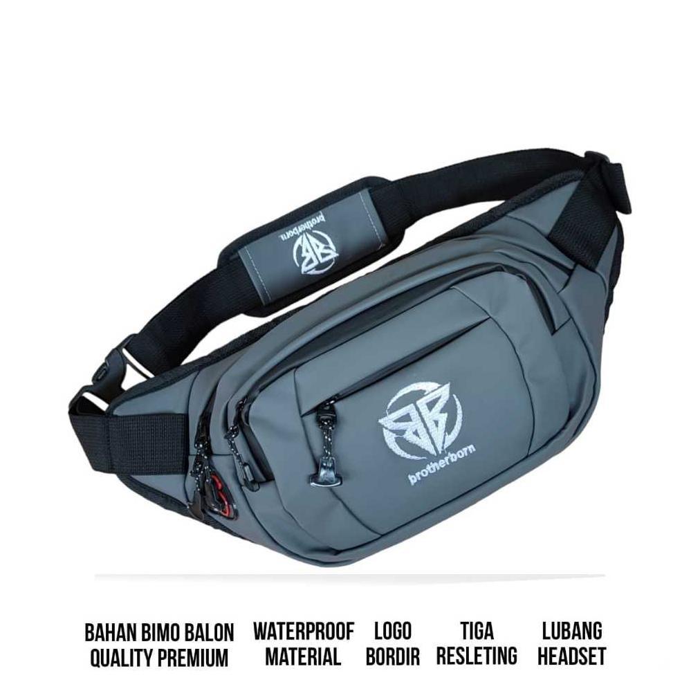 terlaris` tas pinggang pria distro gaul bahan cordura nylon