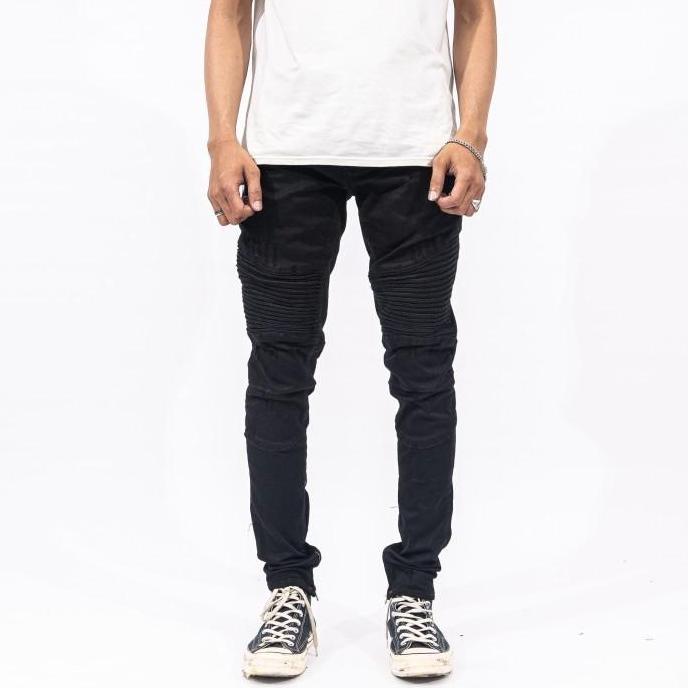 A1 biker - Smoke Black - Celana Jeans