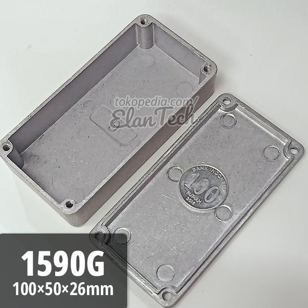 Terpopuler- Casing Alumunium 1590G Box Efek Gitar Dsb Aluminium 1590 G Elantech
