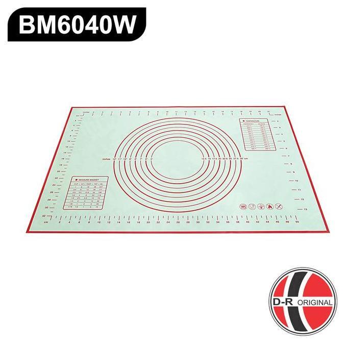 BM6040W Alas Adonan Baking / Silicone Baking Mat 60x40cm Putih Merah