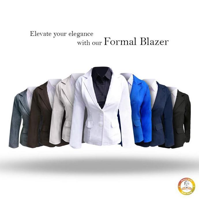 Outfitkekinian- Jas Blazer Wanita Jas Kerja Kantor Cewe Polos Dewasa Anak Jaket Blezer Cewek Pakaian