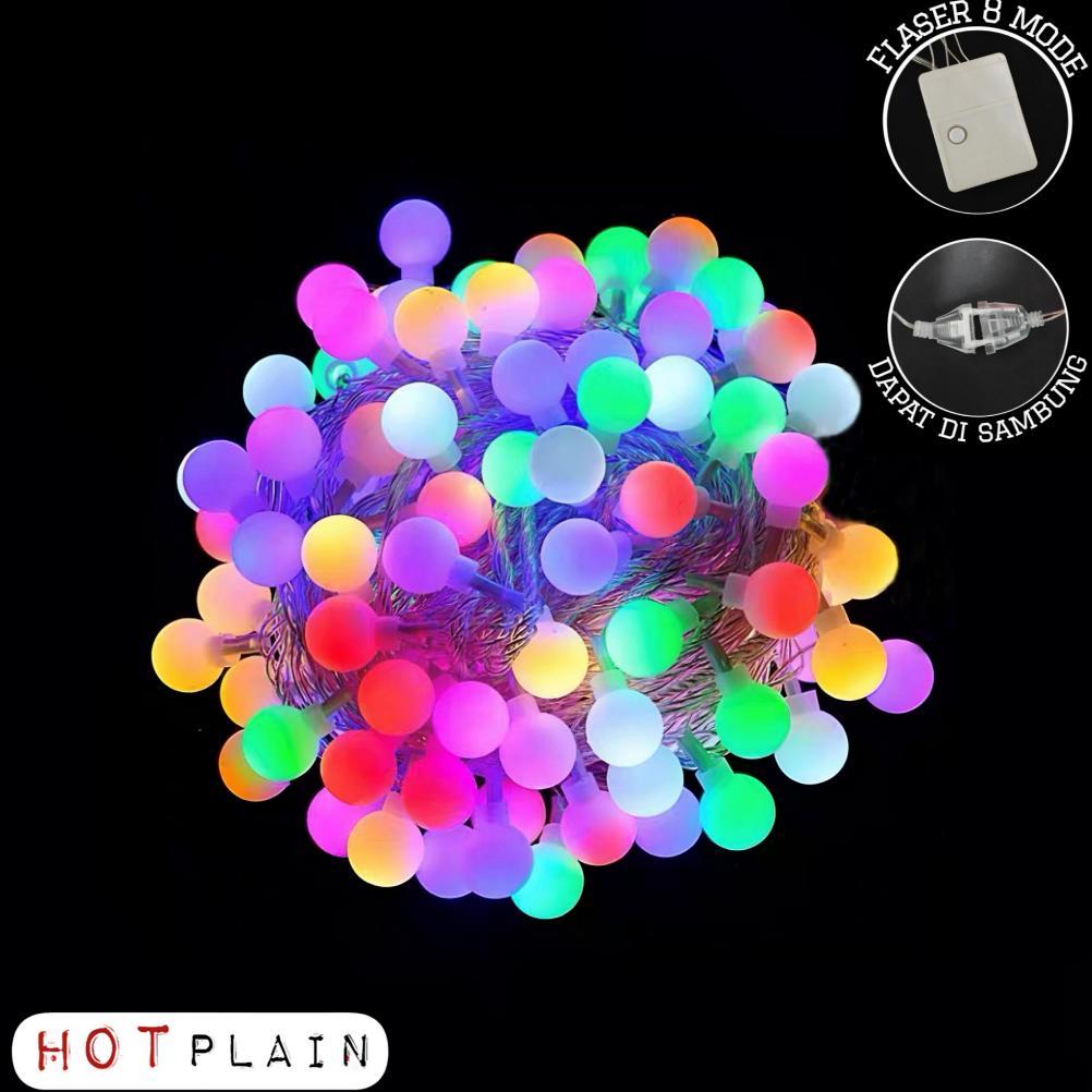 Yandirust Lampu Tumblr Lampu Hias Idul Fitri Anggur 10 Meter / Lampu Tumblr Bola Bintang Warna Rainb