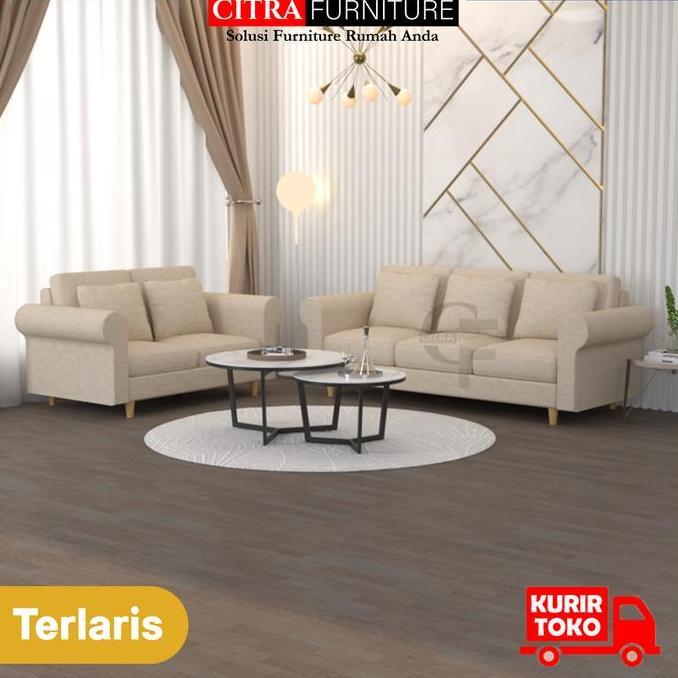 Sofa Retro Minimalis set 3+2 Seater PANAMA Series | Sofa Scandinavian 3+2 Dudukan