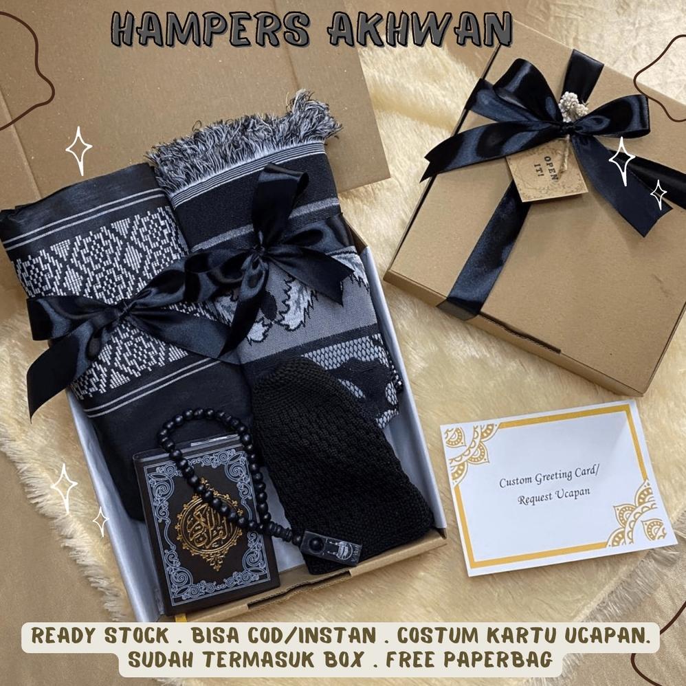 [HAMPERS AKHWAN SET] PECI TASBIH SAJADAH SARUNG KADO COWOK MUSLIM SHOLAT JUMATAN LEBARAN PUASA