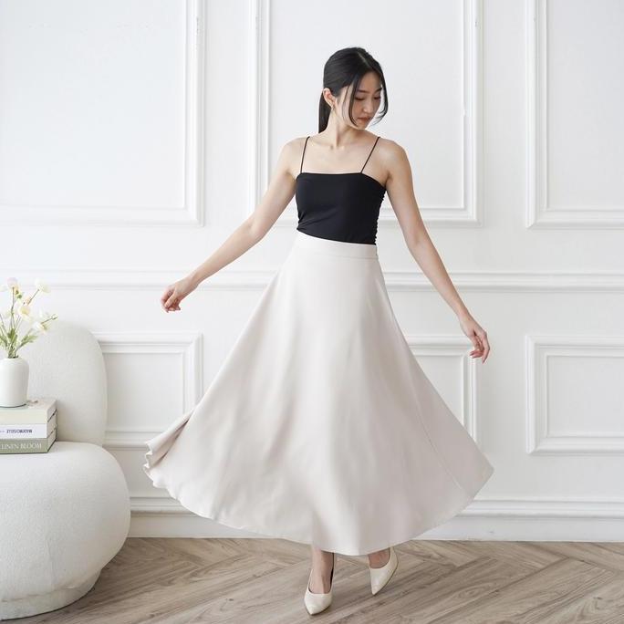 Severli FUJI Midi Maxi Skirt | Rok Kerja | Rok Wanita Korean Style Formal Casual | Rok High Waist Fl