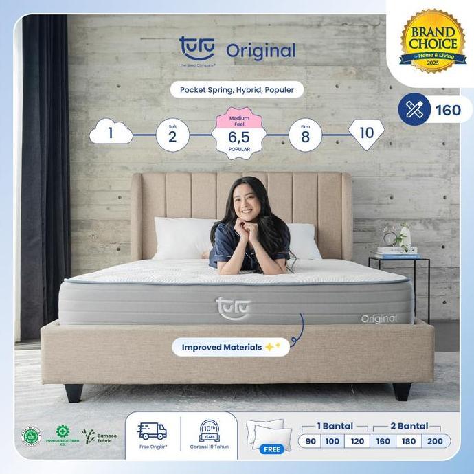 Kasur Pocket Spring Bed TURU ORIGINAL uk. 160x200 (Queen) FREE BANTAL
