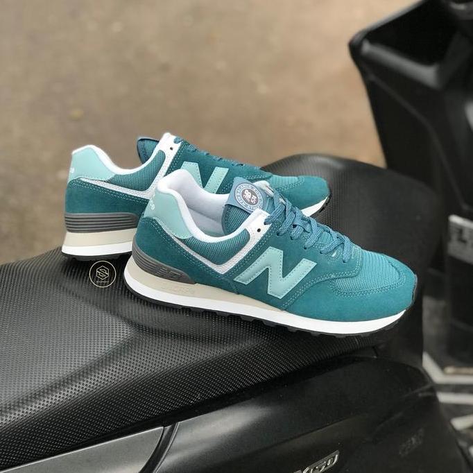 NEW BALANCE CLASSIC 574 WOMEN'S OLIVE GREEN WHITE BLACK PINK ORINAL