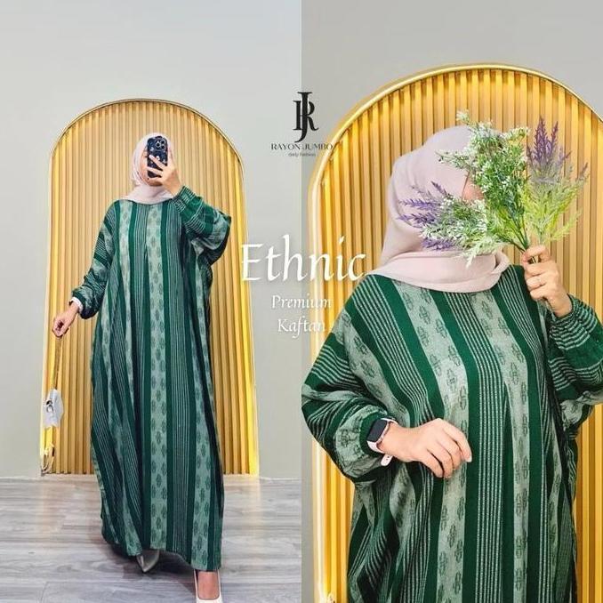 Ethnic Home Kaftan by Daster Qu Soraya Gamis Kaftan Rayon Jumbo Maksi Kaftan Motif Batik Songket Bus