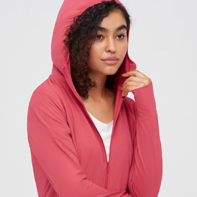 UNIQLO Jaket Hoodie Mesh Wanita UV Protection Orinal