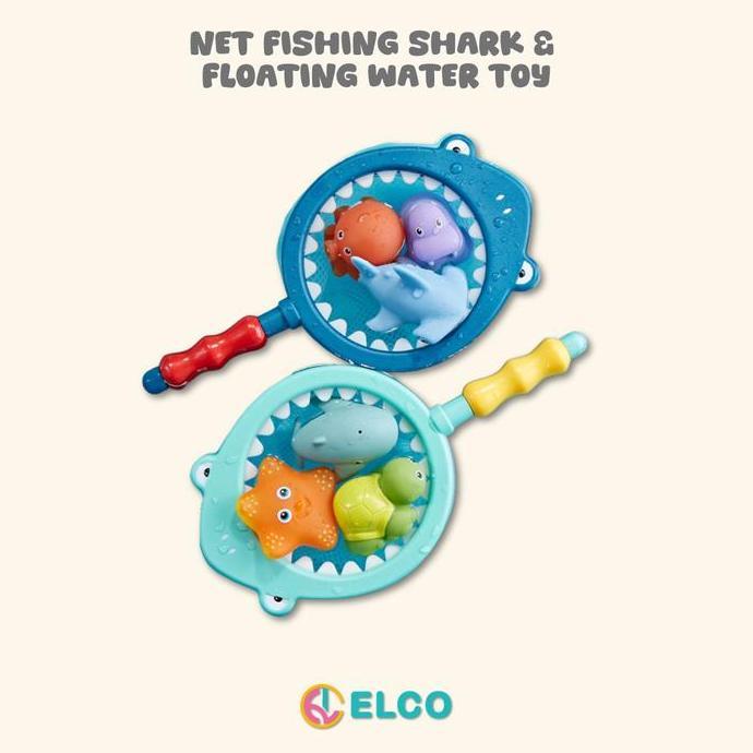 ELCO Shark Fishing Net Floating Water Toys | Mainan air anak saringan ikan hiu dan binatang laut Pro