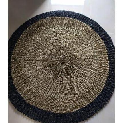 Rug Seagrass 120 cm List Grey / Karpet Anyaman Seagrass / Karpet