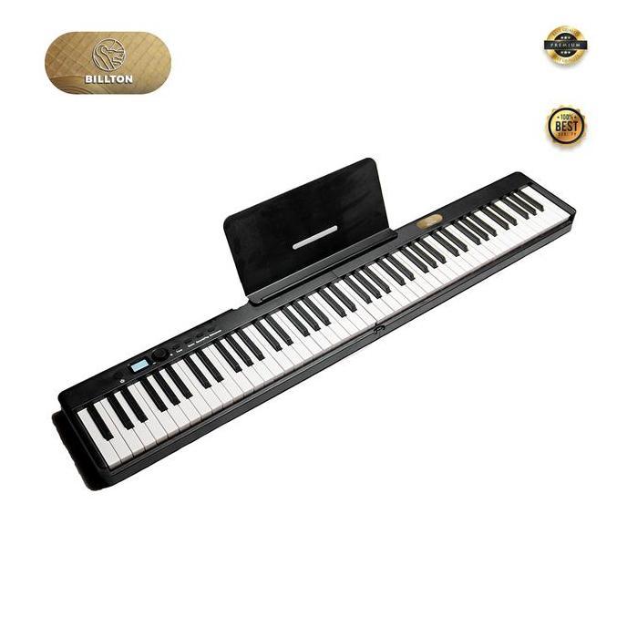 Terpopuler- Keyboard Piano Lipat 88 Keys Foldable Portable Piano Midi Controller