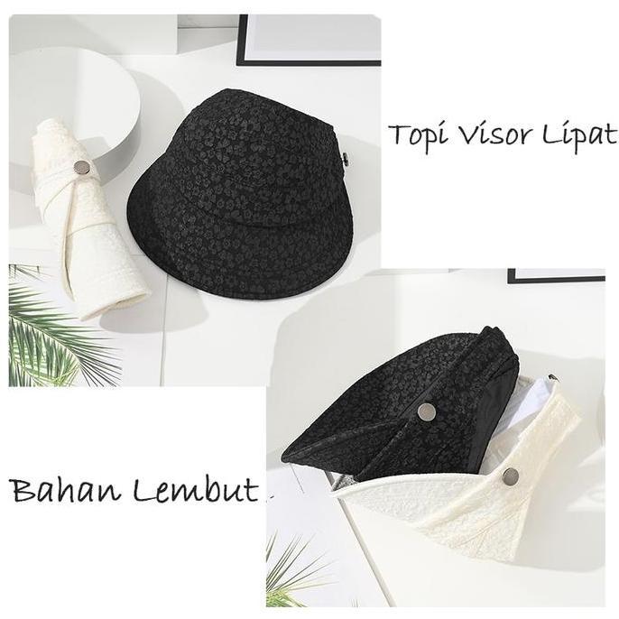 Laristop- Mall - Topi Wanita Style Korea Hat Visor Casual Lipat Pelindung Sinar Uv Hat19