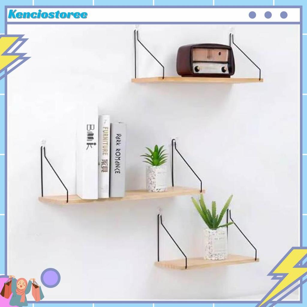 Rak dinding besi serbaguna rak bumbu dapur dekorasi kayu hanging rack shelf New produk