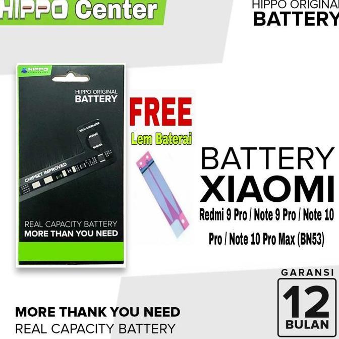 TERBARU - Baterai Hippo Xiaomi Redmi Note 10 Pro / Redmi Note 10 Pro Max BN53