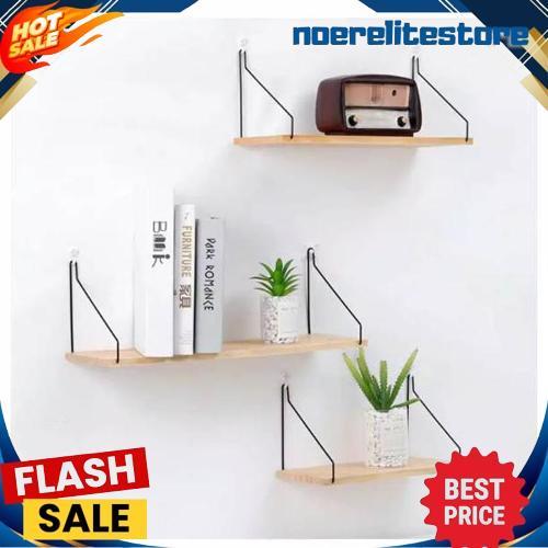 Rak dinding besi serbaguna rak bumbu dapur dekorasi kayu hanging rack shelf Produk baru