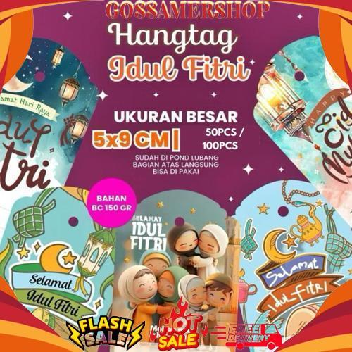 50PCS/100PCS HANG TAG IDUL FITRI LEBARAN 2025 AESTHETIC KARTU UCAPANC COD