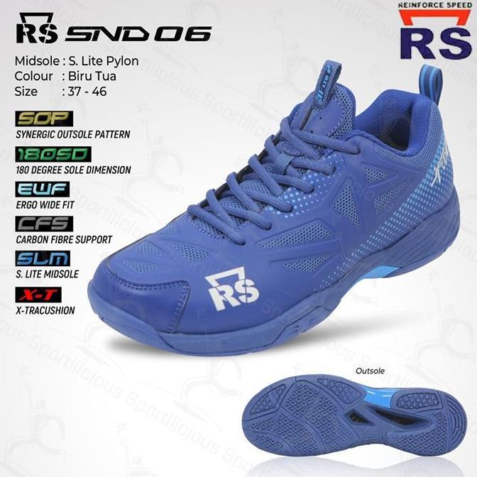 Sepatu Bulutangkis RS SND 06 Biru Tua / RS SND 06 Badminton Biru Tua