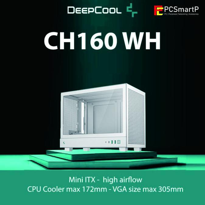 promo Casing Deepcool CH160 White / Black MINI ITX / Casing Portable CH160 Deepcool terlaris