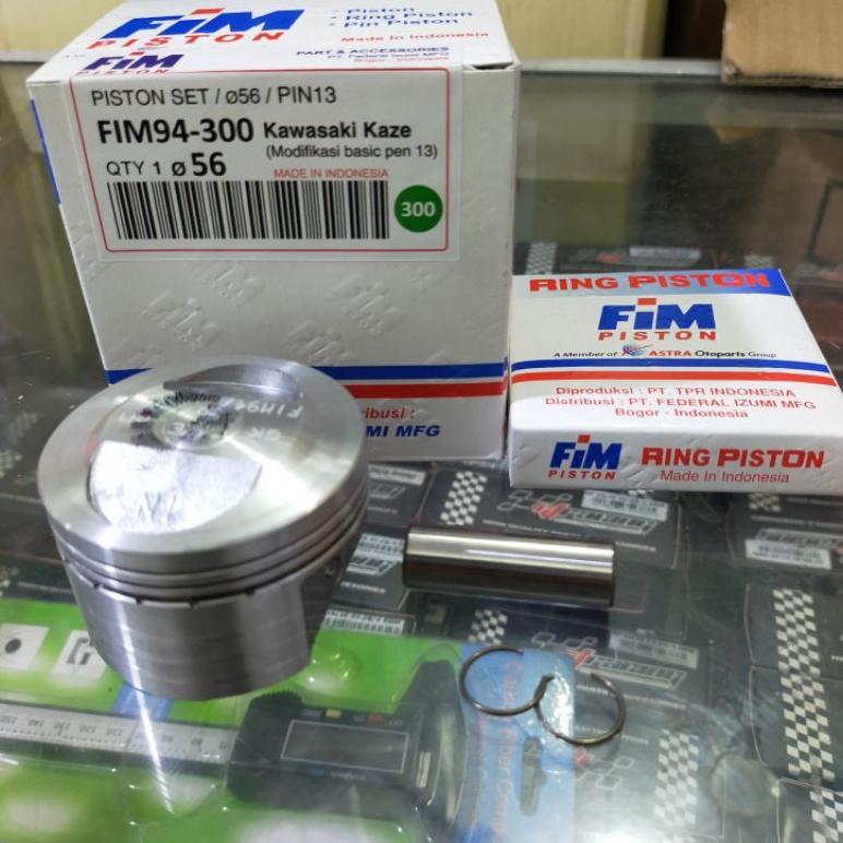 PISTON SEHER KIT SET BORE UP FIM 94 PIN 13 DIAMETER 56MM JUPITER Z VEGA R CRYPTON KHARISMA KAZE