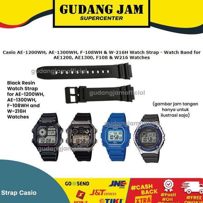 Disc Tali Strap Casio Ae-1200Wh Ae1200Wh Ae-1300Wh W216H F-108Wh Original