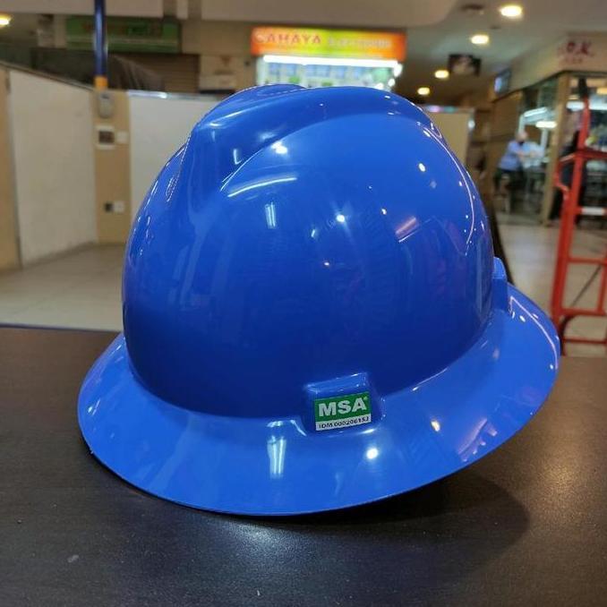 ASLI Helm Safety MSA FullBrim Warna Biru - SNI READY STOCK