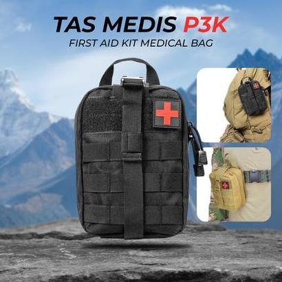 Tas Medis P3K Portable dengan Kompartemen Luas untuk Penyimpanan Obat - Hitam TKP