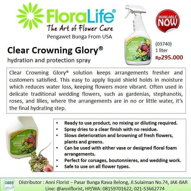 Floralife Clear Crowning Glory 1 liter (03740), pengawet bunga Promo