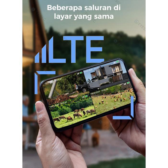 Ems Cctv Eyesec 4G Tenaga Surya 6Mp Ip Camera Outdoor Siap Pakai Tanpa Wifi & Kartu Sim Solar Cctv K