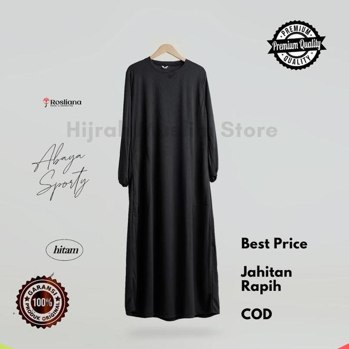 Gamis Wanita Dewasa Abaya Olahraga Akhwat Muslimah Sporty by ROSLIANA Syari Polos