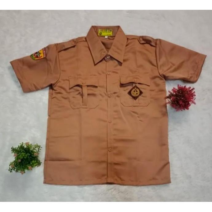 Best- seragam pramuka smp sma baju pramuka lengan pendek bahan elemen