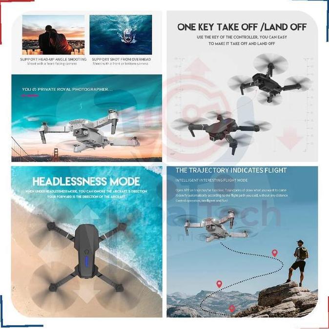 DRONE E88PRO FOLDABLE DRONE LIPAT SINGLE CAMERA ORIGINAL DAN TERPERCAYA