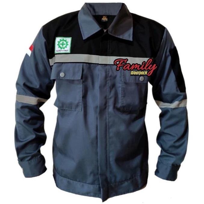 WEARPACK SAFETY ATASAN - SERAGAM KERJA BAJU SAFETY LENGAN PANJANG BORDIR K3 ORIGINAL DAN TERPERCAYA