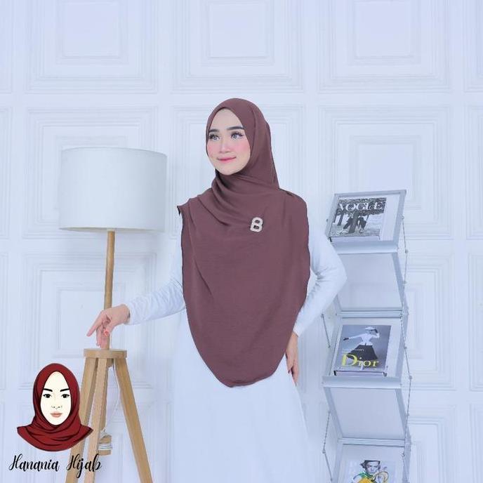 New- Pashmina Oval Jumbo Crinkle Airflow Semi Syar'I Zunaira Pashmina Curve