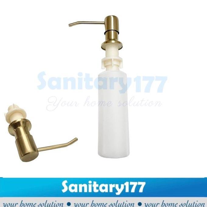 promo Tempat sabun cair stainless GOLD 300 ml SINK-soap dispenser dapur wastafel cuci tangan cuci pi