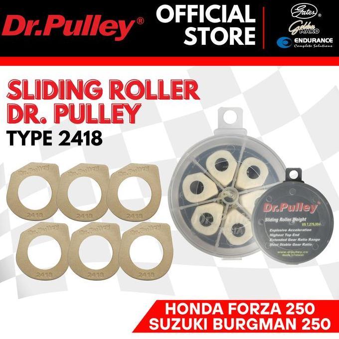 promo SLIDING ROLLER DR.PULLEY 15-19Gr FORZA 250/SUZUKI BRUGMAN 200 - SIZE 2418 Motor terlaris