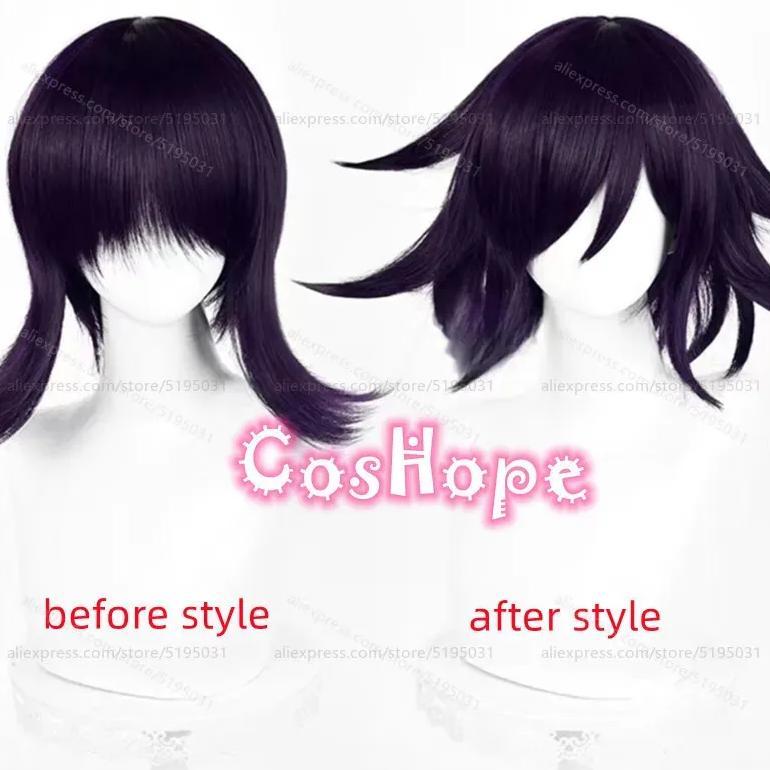 Kokichi Oma Cosplay Wig 35cm Short Hair Purple Black Wig Cosplay Anime Cosplay Heat Resistant Synthe