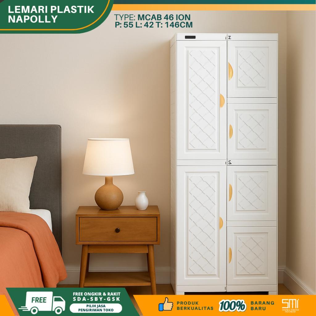 Lemari Pakaian Plastik Napolly Mcab 46 Ion / Lemari Baju Anak Plastik / Lemari Serbaguna