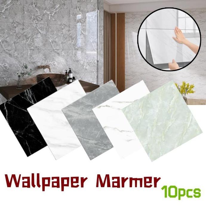 10pcs 30*30cm Lantai Marmer Vinil / Lantai Vinyl Marbel Granit Stiker / Wallpaper Lantai Marbel  / S