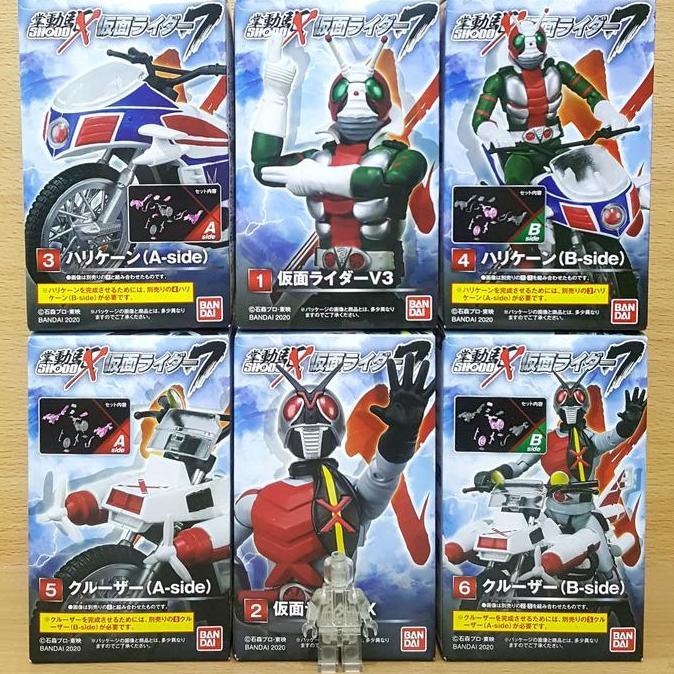 SHODO-X KAMEN RIDER 7 [6/SET] V3 HURRICANE X CRUISER SHOWA BIKE KODE 266
