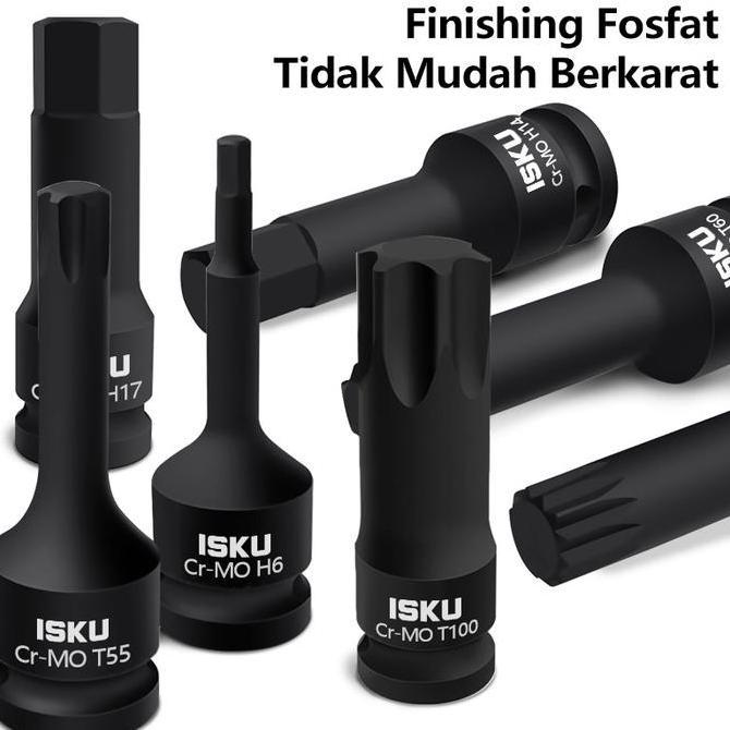 Yxyj- Isku Mata Shock 10 Pcs Impact Kunci Sok Hex Star Spline Torx Bintang