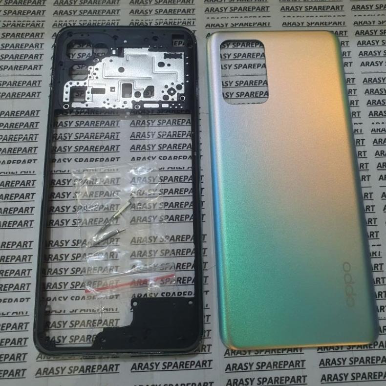 Nice- Kesing Housing Casing Fullset Oppo Reno 6 4G Bazel + Backdoor Original