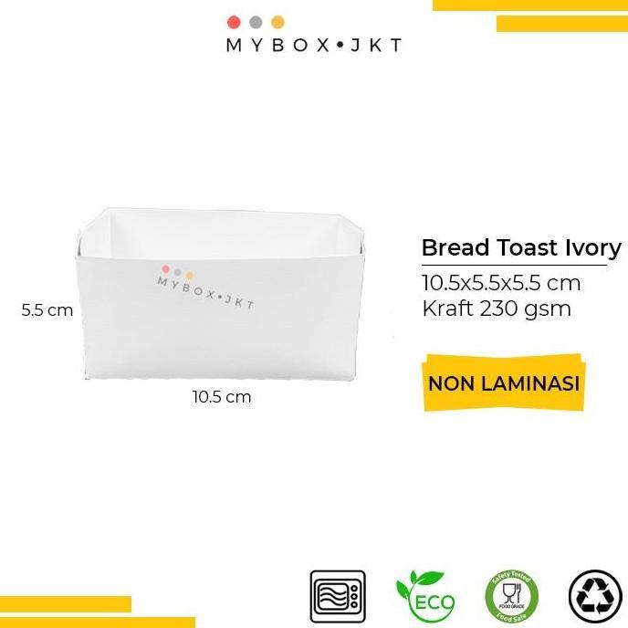 Good- Box Kotak Roti Bread Toast Paper Tray Ivory Putih 10,5x5,5x5,5