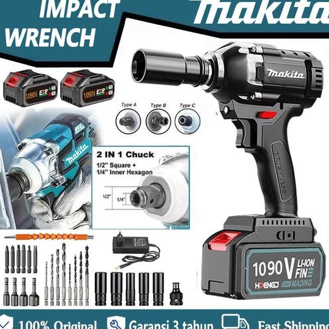 Makita 1090V Impact Wrench Mesin Bor Cordless Pembuka Baut