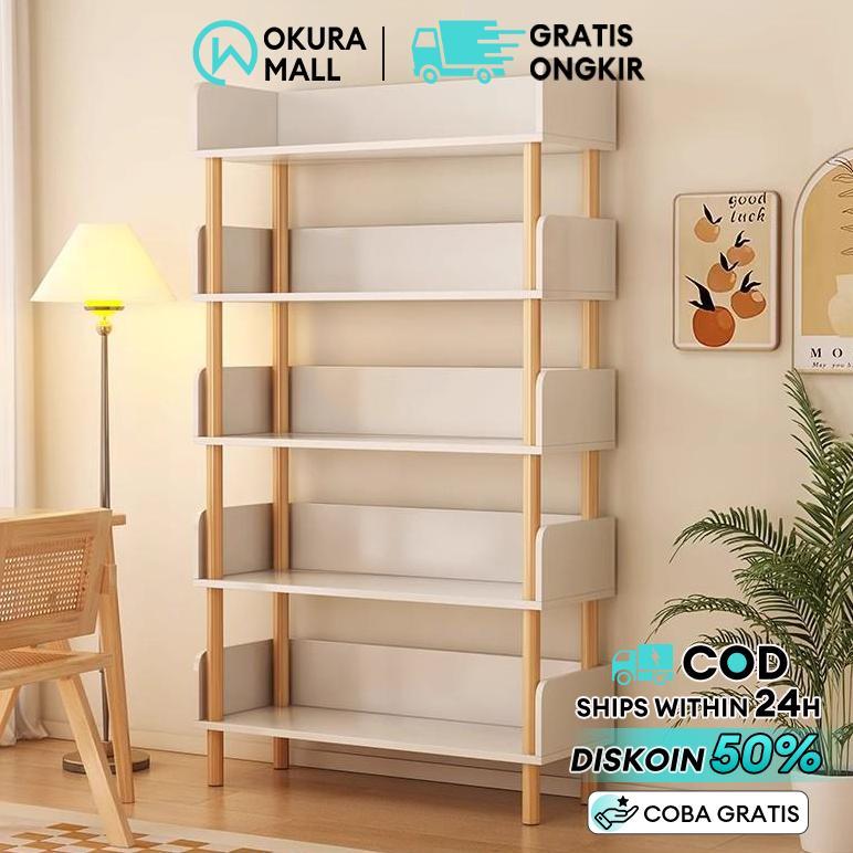 Rak Buku Kayu 6 SUSUN Rak Susun Kayu Rak Buku Penyimpanan Rak Susun Penyimpanan Praktis